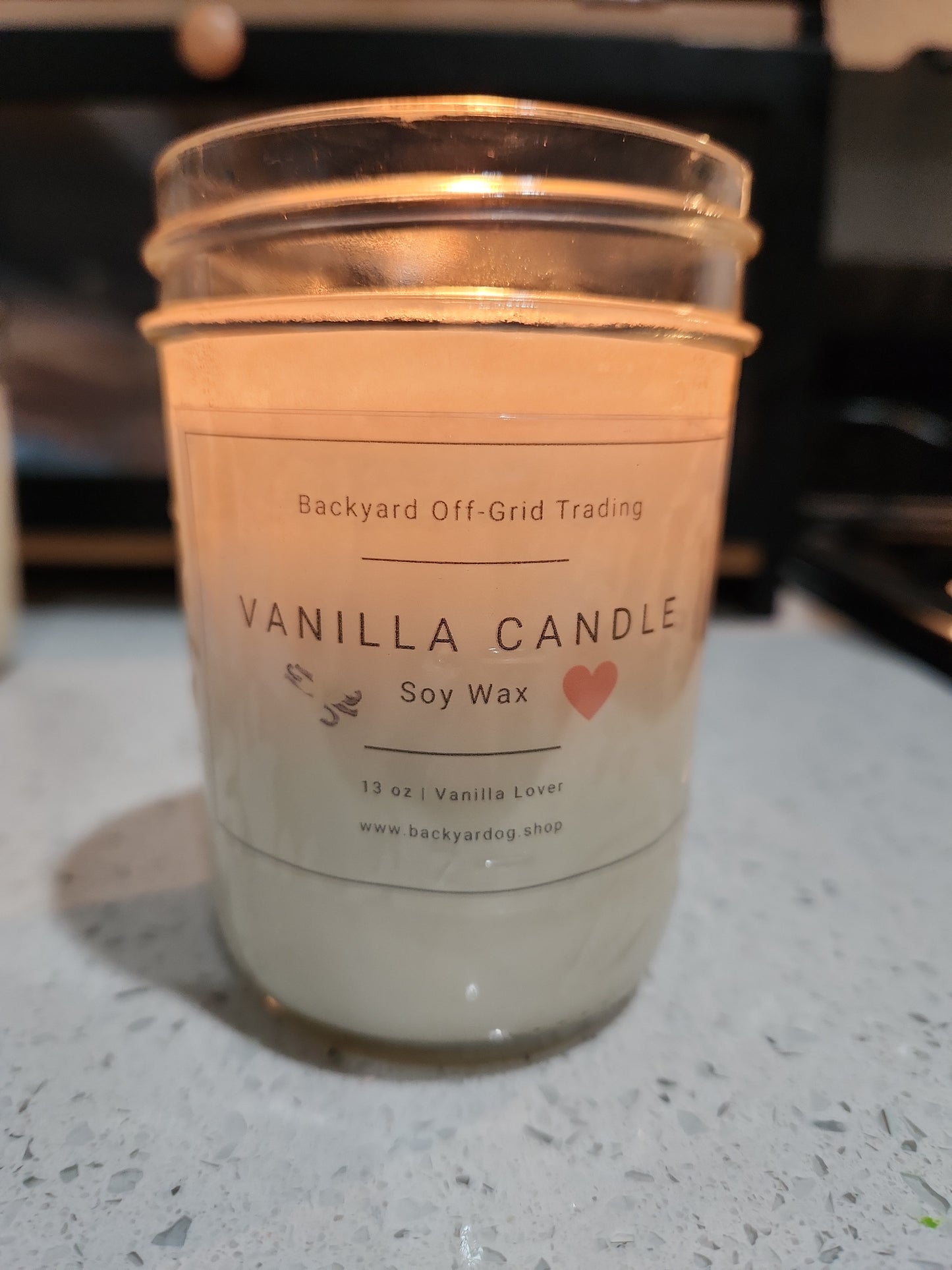 Vanilla Scented Mason Jar Candle - Vanilla Lover